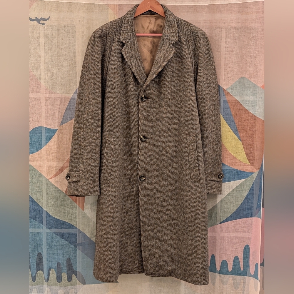 Harris Tweed Vintage Overcoat – Herringbone Wool – McNulty’s – Canada Made